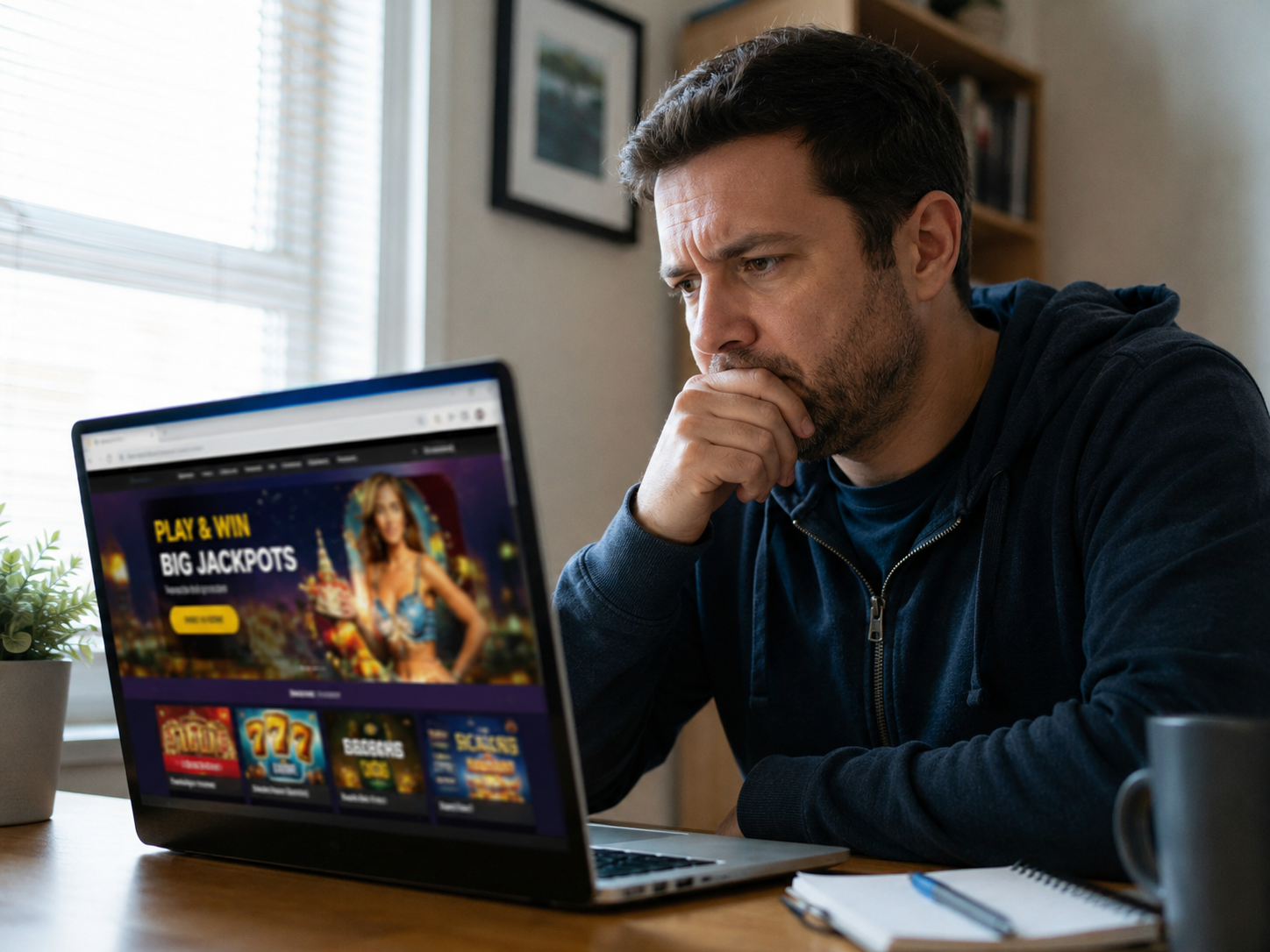 User cautiously examining a former service domain now displaying casino content, suggesting the website has changed ownership or been repurposed.