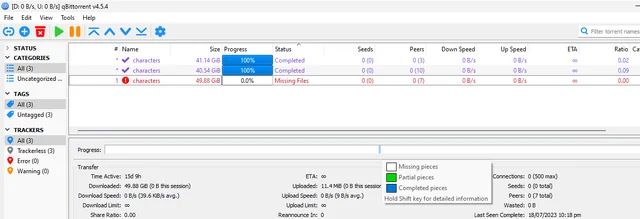 Torrent client using Force Recheck to compare downloaded data with expected piece hashes
