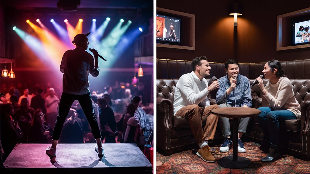 open stage vs private rooms