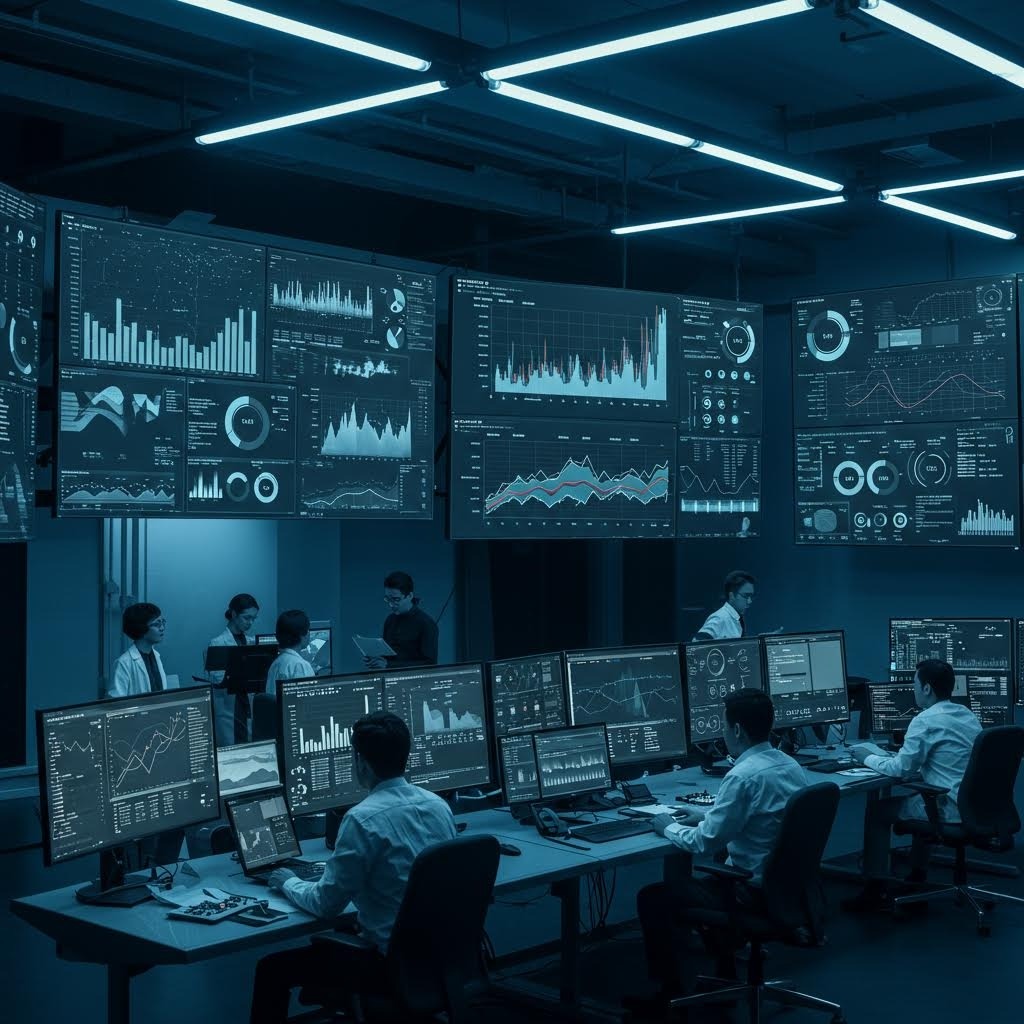 루믹스 데이터 분석 센터 멀티 모니터 실시간 모니터링 시스템