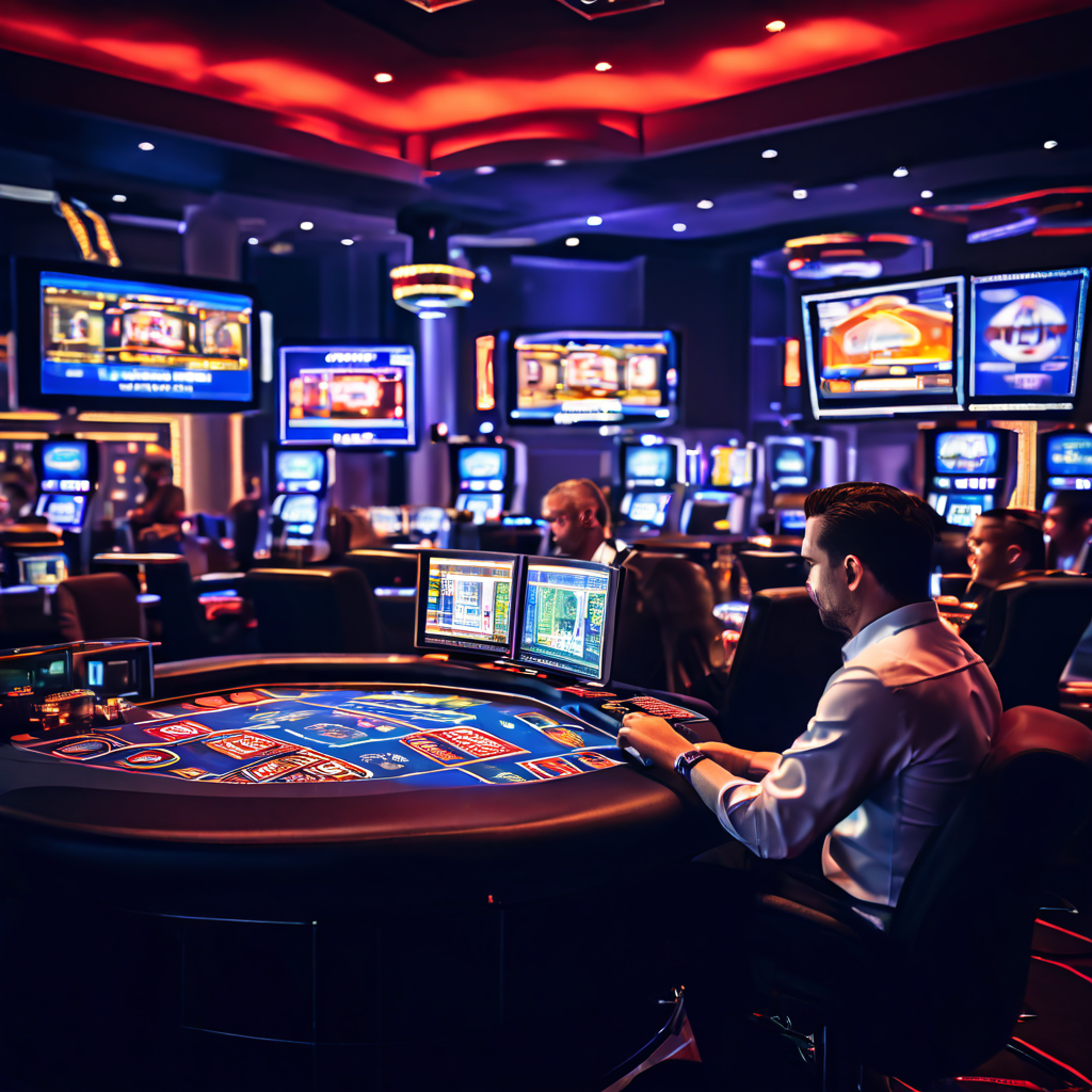 화면이 흐릿하고 픽셀이 깨진 카지노 딜러의 실시간 스트리밍 영상에 버퍼링 아이콘이 뜨고, 플레이어들의 불만스러운 모습이 비춰집니다.